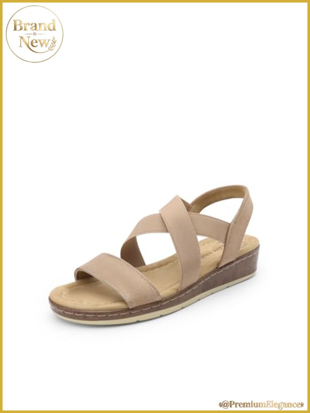 Women's Faux Suede Ankle Strap Low Wedge Sandals Open Toe Casual Comfort